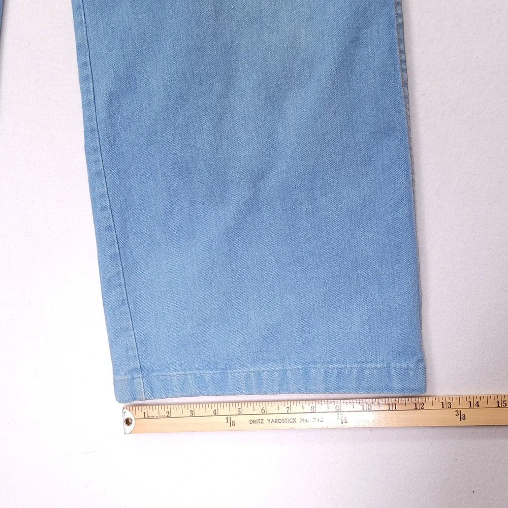 Pentimento Vintage High Waisted Wide Leg Double Belt Jeans Light Wash 13L - Picture 9 of 10